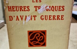 Livre Les Heures Tragiques d'Avant-Guerre