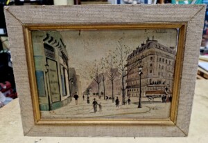 Peinture sur bois de la fin XIXème signature non identifiée