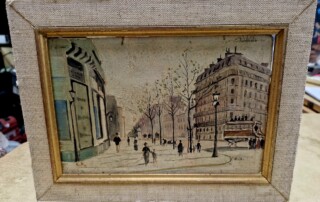 Peinture sur bois de la fin XIXème signature non identifiée