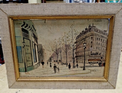 Peinture sur bois de la fin XIXème signature non identifiée