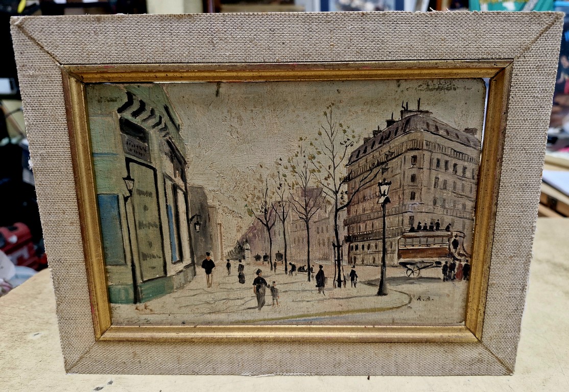 Peinture sur bois de la fin XIXème signature non identifiée