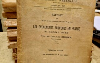 Rapport de l'Assemblée Nationale sur les évènements survenus entre 1933 et 1945 paru en 1947