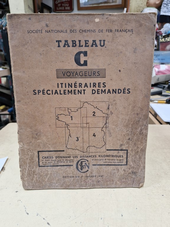 Tableau C voyageurs itinéraires SNCF 1947